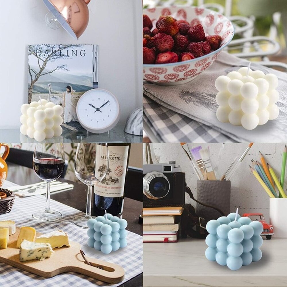 NEW Set 2 Bubble Candle -Cube Soy Wax Candles, Home Decor Candle,Scented Candle - Picture 7 of 8